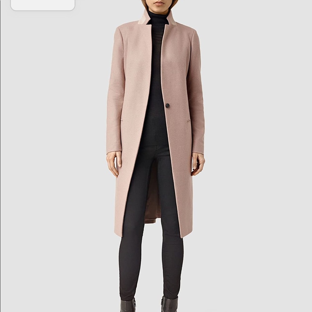New AllSaints black wool coat